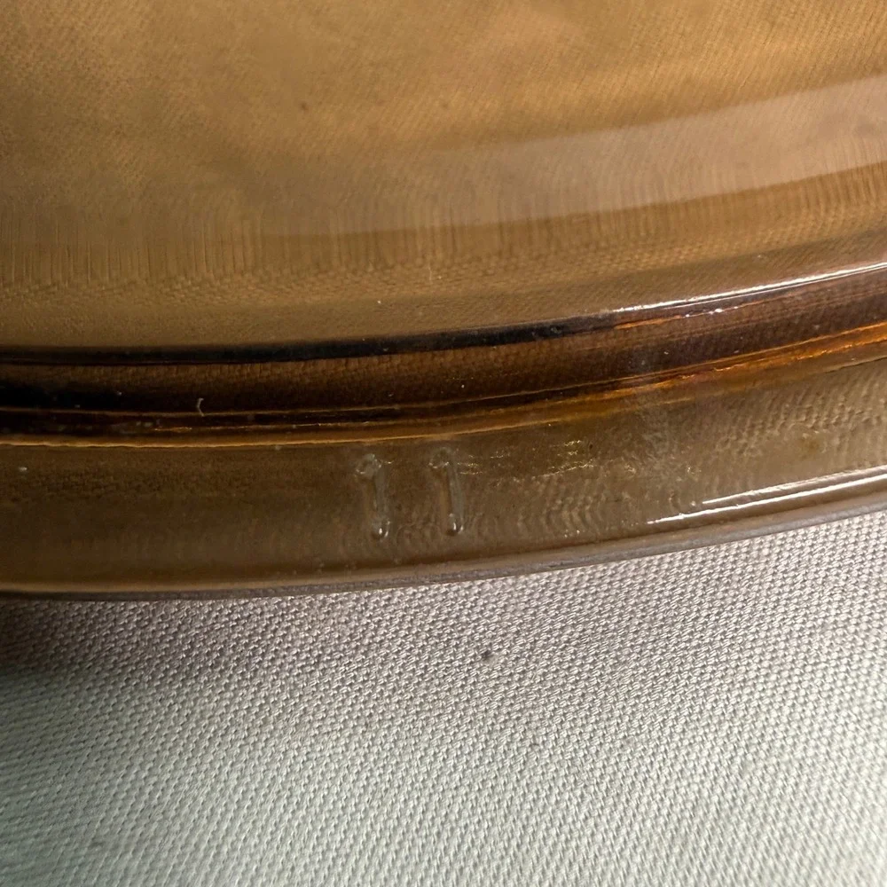 Pyrex 11 Vision Amber Glass Lid Replacement 10 Inch Round Brown USA